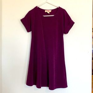 Girls casual dress in eggplant